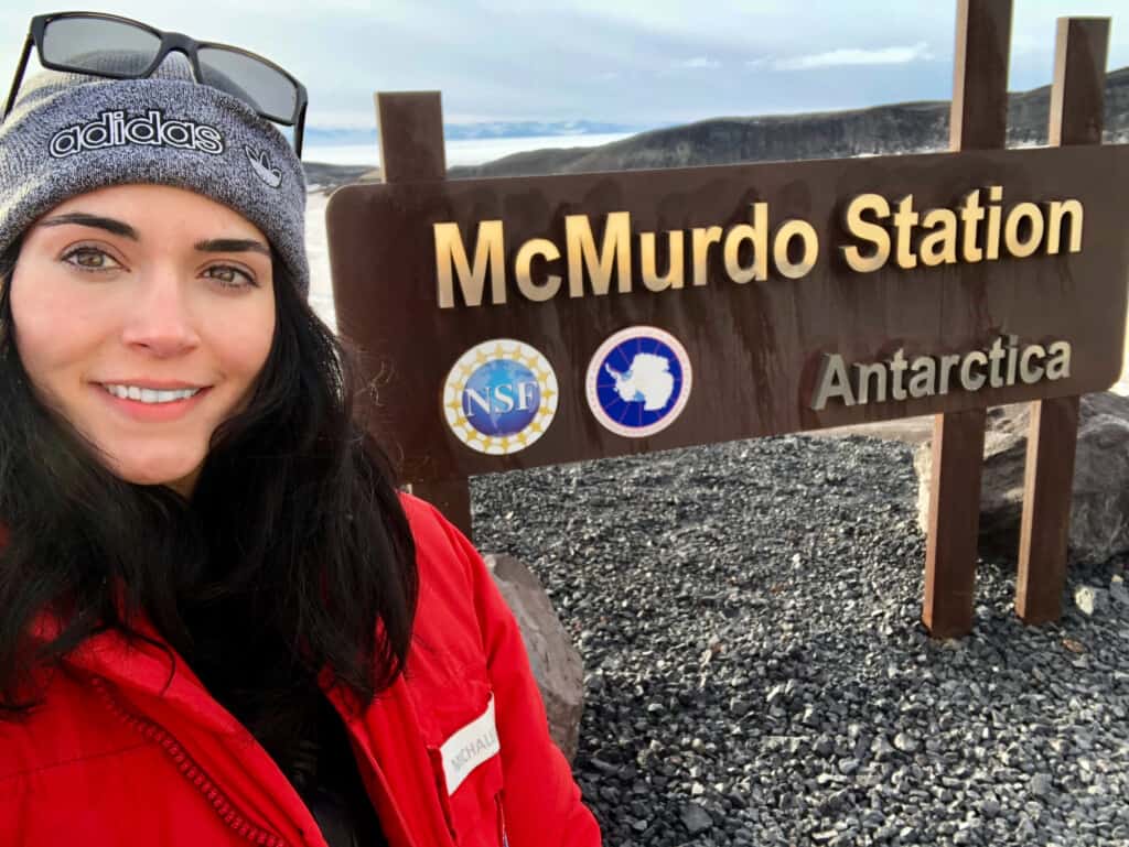 Michalea at McMurdo Station, Antarctica, the day before departing to South Pole Station. January 2020.